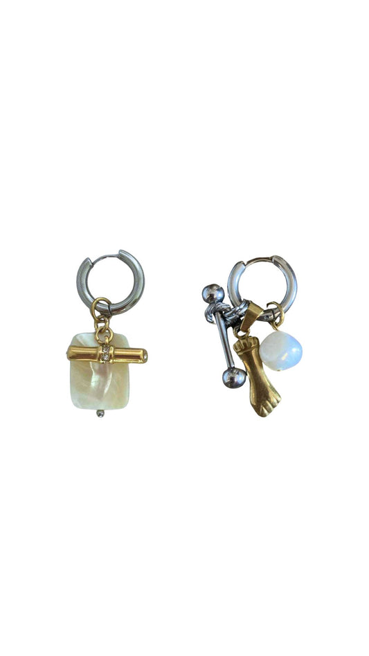 Paire de boucles Engel argenté