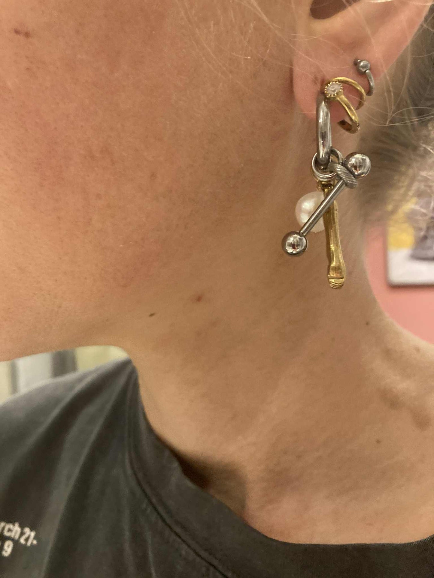 Paire de boucles Engel argenté